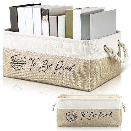 Marsui Book Lover Gifts TBR Book Storage Basket to Be Read List Storage Bin Bookish Accessories Bookworm Gift for Club Members Student Teacher Reading Accessories - Image 1