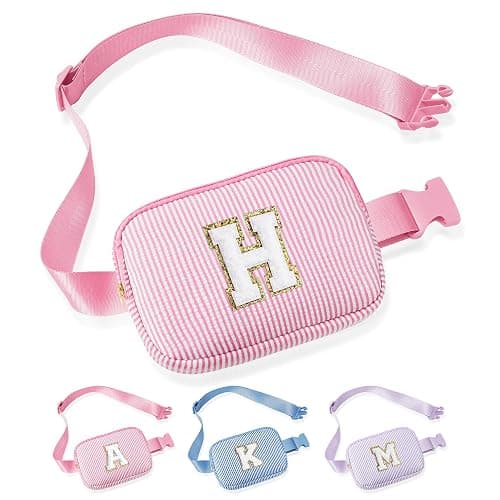 YOOLIFE Initial Crossbody Bag | Fanny Pack Birthday Gifts for Daughter Sister Friends | Gifts for Girls Teen Girls | Personalized Gifts for Women | Belt Bag Fanny Pack for Girls Trend Stuff Pink H - Image 1