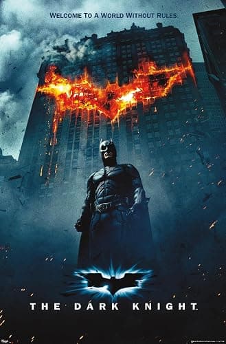 Trends International DC Comics - The Dark Knight - Batman Logo On Fire One Sheet Wall Poster, 22.375" x 34", Unframed Version - Image 1