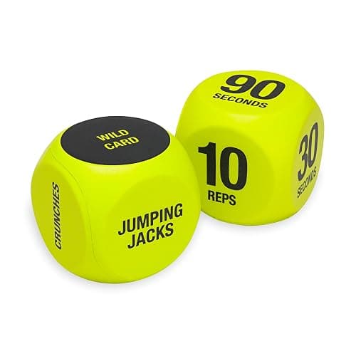 SPRI Exercise Dice (6-Sided) - Game for Group Fitness & Exercise Classes - Includes Push Ups, Squats, Lunges, Jumping Jacks, Crunches & Wildcard (Includes Carrying Bag) - Image 1