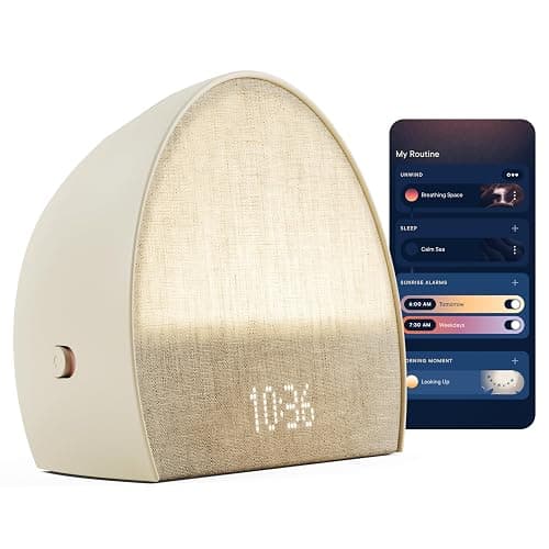 Hatch Restore 2 Sunrise Alarm Clock, Sound Machine, Smart Light (Putty) ー Your Smart Sleep Clock, White Noise, Customizable Sleep Routines for Adults, Unwind Gently, Dimmable Clock, Wake Up Energized - Image 1