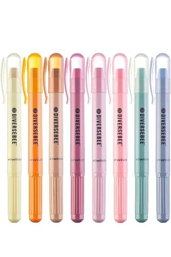 DIVERSEBEE Bible Highlighters and Pens No Bleed, 8 Pack Assorted Colors Gel Highlighters Set, Cute Bible Markers Study Journaling School Supplies and Accessories (Vintage) - Image 1
