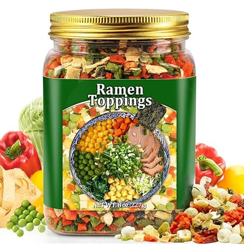 8oz Dried Ramen Toppings, 9 Dehydrated Vegetables for Instant Noodles & Miso Soup, Plant-Based Add-Ins for Chicken Soup, Veggie Salad & Vegan Ramen - Clean Label, Quick Prep - Image 1