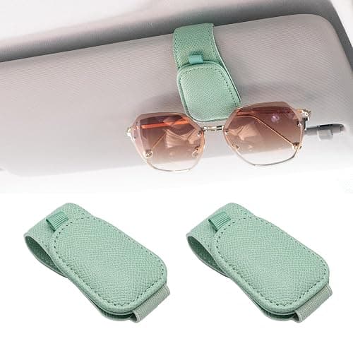 Yuoyar 2 Packs Magnetic Sunglass Holder for Car Visor - Universal Sunglasses Clip for Different Size Eyeglasses - Convenient Interior Car Accessories (Green) - Image 1