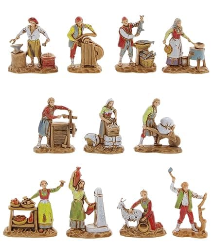 Moranduzzo Set of 11 Craftsmen Suitable for 1.38 inch Crib Scale 1:50 – Micro 1.38" – Indestructible Figurines, 18th Century Style, Hand-Finished, Sculptor M. Landi, Made in Italy - Image 1