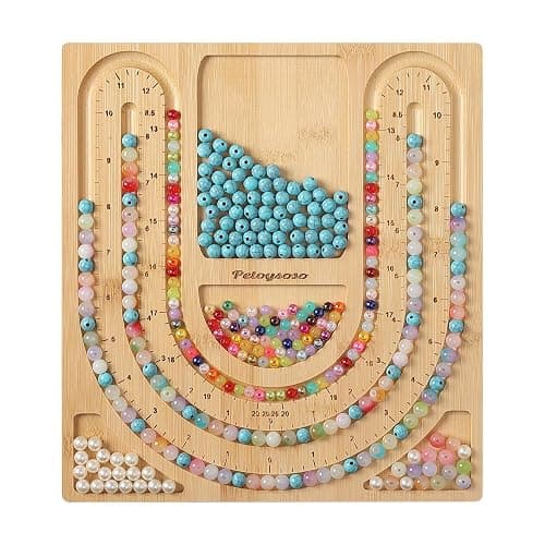 Petoysoso Bamboo Bead Board for Jewelry Making - Necklace and Bracelet Beading Board - Jewelry Making Supplies - Image 1