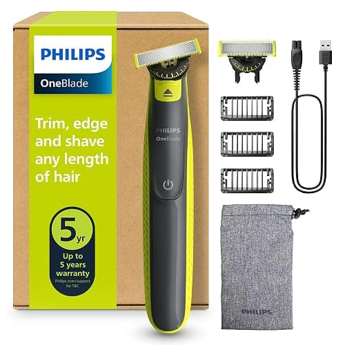 Philips OneBlade 360 Authentique Tondeuse et rasoir à barbe électrique, 2x 360 lames, 3x peignes à barbe (1,3,5mm), QP2724/31 - Image 1