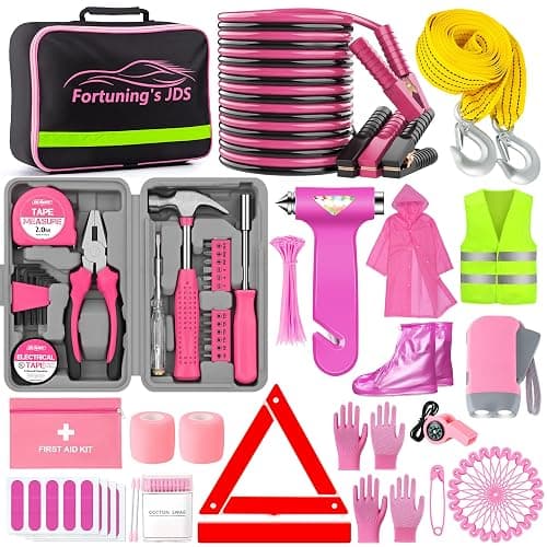 298PCS Roadside Emergency Car Kit- Car Emergency Kit with Jumper Cables, Roadside Emergency Kit for Vehicles, Emergency Car Kit, Car Safety Kits, Gloves,Tow Strap,Tool Kit,Reflective Warning Triangle - Image 1