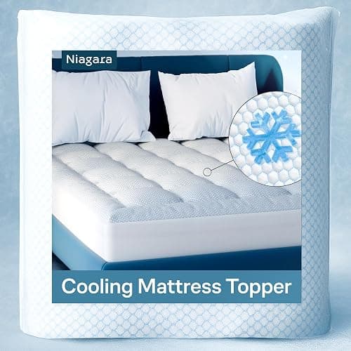 Niagara Cooling Queen Mattress Topper - Pillow Top Mattress Cover Quilted Fitted Cooling Topper for Back Pain Deep Pocket Fits 20 Inches (60x80 Inches) - Image 1