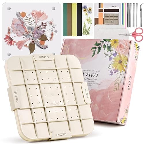 Suziko 9 inch 23 cm Max Microwave Flower Press with Photo Frame for Quick Pressing, Drying, Reusable & Washable Fabric,Color Vibrancy, Fits Most Microwaves,Thanksgiving's Day Gift - Image 1