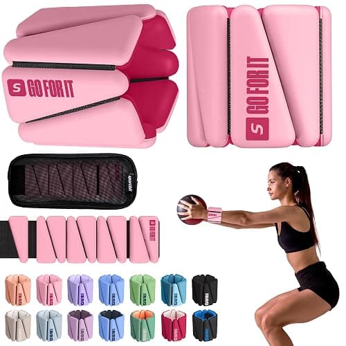 SPORTBIT Wrist and Ankle Weights for Women - Set of 2 (1lb Each) Wearable Ankle & Wrist Weights - Leg & Arm Bands, Silicone Weighted Bracelets for Workout, Walking, Running, Yoga, Pilates - Image 1
