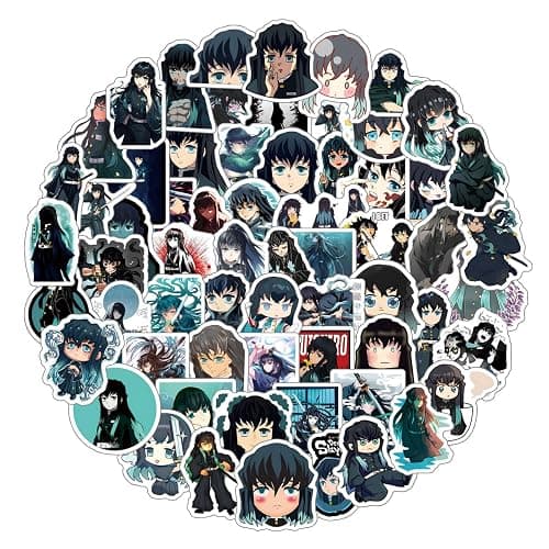 64pcs Classic Japanese Anime Stickers, Cute Cartoon Vinyl Waterproof Stickers for Water Bottle,Skateboard,Laptop,Phone,Journaling,Scrapbooking Decals for Teens Adults for Party Supply - Image 1