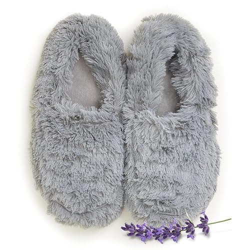 warmies Microwaveable House Slippers for Women - Womens Shoe Sizes 6-10 - Plush, Soft & Fuzzy Indoor Slippers with Backs & Non-Slip Memory Foam Soles - Cozy Warm Ladies Slipper for Winter - Gray - Image 1