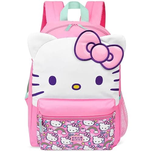 Hello Kitty Sanrio Backpack for Girls Tweens Kawaii Rucksack School Bag Lightweight Teens Anime Daypack for PE Sports Holiday Travel Sleepovers - Image 1