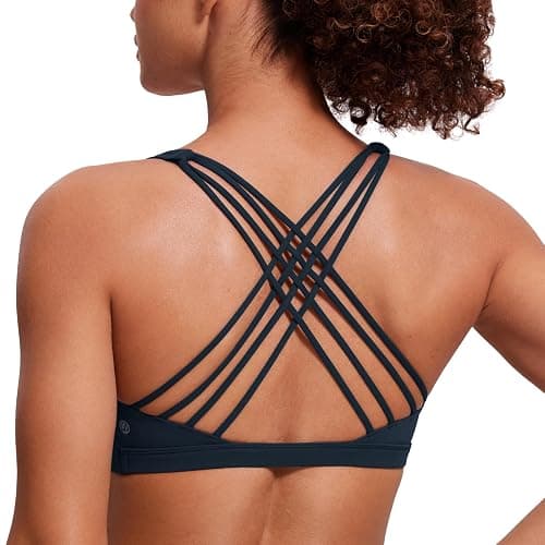 CRZ YOGA Naked Feeling Cross Back Sports Bras | Light Support, Removable Pads, Yoga, Sleek, Strappy, Scoop Neck, for Women - Image 1