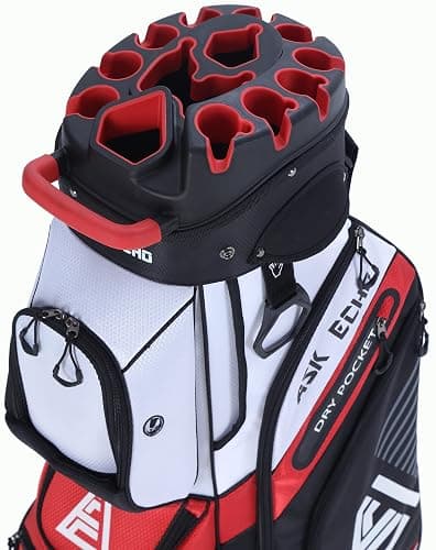 ASK ECHO T-Lock Golf Cart Bag with 14 Way Organizer Divider Top, Premium Cart Bag with Handles and Rain Cover for Men - Image 1