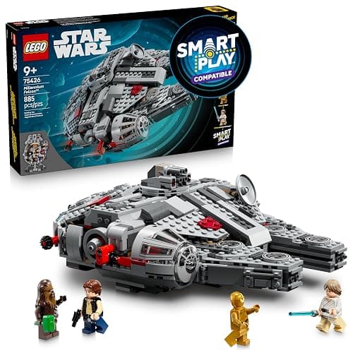 LEGO Star Wars SMART Play: Millennium Falcon Starship Building Toy for Kids - Compatible Set with 4 SMART Tags and 4 Minifigures - Gift for Boys, Girls and Fans Ages 9+ - 75426 - Image 1