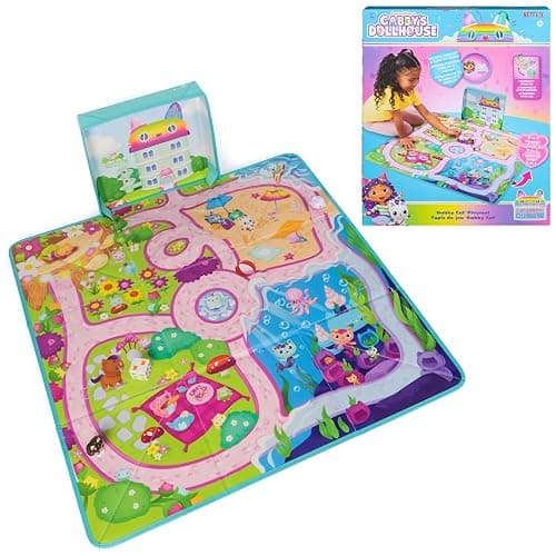 DreamWorks GABBY'S Dollhouse, Gabby Cat Playmat, with 2 Figures, Dollhouse Accessories & Board Game with Dice, Kids Toys for Girls & Boys Ages 3 and Up - Image 1