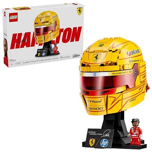 LEGO Editions Scuderia Ferrari HP Lewis Hamilton Helmet - Building Set for Teens, Ages 14+ - Collectible F1 Display - Bedroom or Home Office Decor - Gift for Racing Fans - 43022 - Image 1