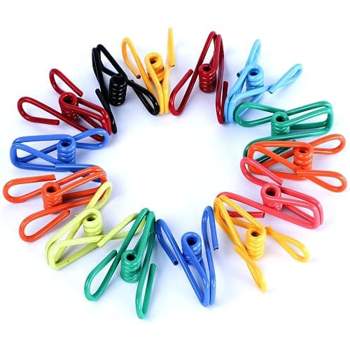 Riveda 30 Pack Assorted Chip Bag Clips Utility - PVC 2 Inch Coated Colorful Sealer for Sealing Food - Paper Holder, Clothesline Clip for Laundry Hanging, Kitchen Bags, Multipurpose Clothes Pins - Image 1