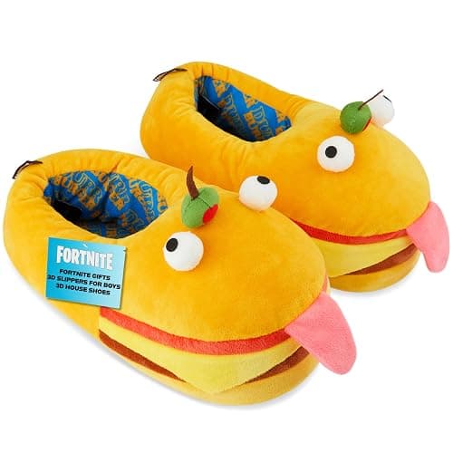 Fortnite 3D Slippers for Boys, US Size 1-9, Fuzzy Non Slip House Shoes, Indoor Kids Slippers, Gamer Gifts for Boys - Image 1