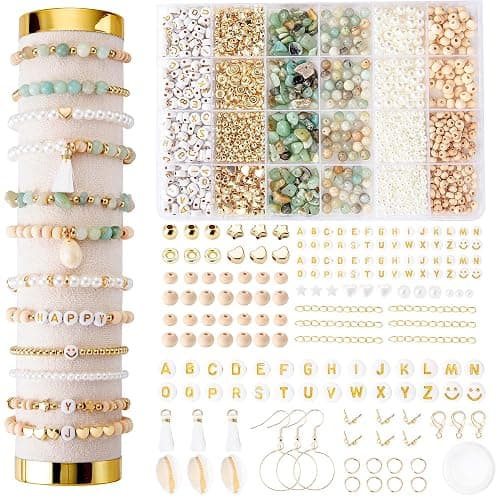 Xylise Jewelry Making Supplies Kit Natural Stone Beads for Irregular Natural Stone with for DIY Craft Bracelet Necklace Earrings for Adults (Amazonian) - Image 1