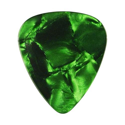 Celluloid Green Pearl Guitar Or Bass Pick - 1.5 mm Ultra Heavy Gauge - 351 Shape - 3 Pack - 1.5mm - 3 Pack - Green Pearl - Image 1