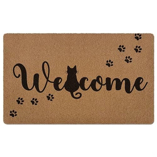 Cute Black Cat Paws Welcome Door Mat - Image 1