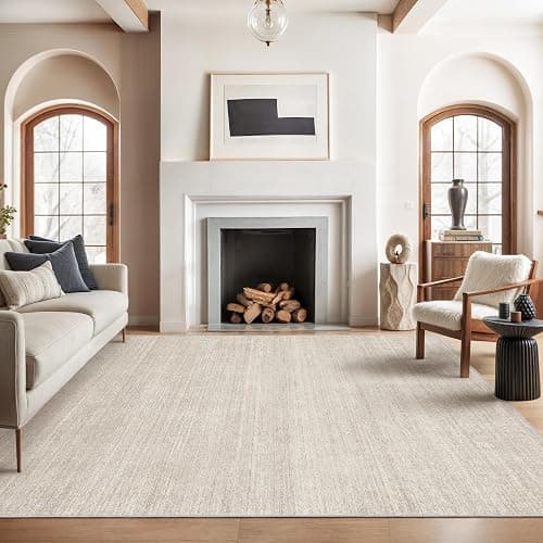 Valenrug Washable Rugs 5x8 - Stain Resistant 5x8 Area Rugs for Living Room, Non Slip Backing Printed Rugs for Bedroom, Folable Machine Washable Area Rug (5'x8', Beige) - Image 1