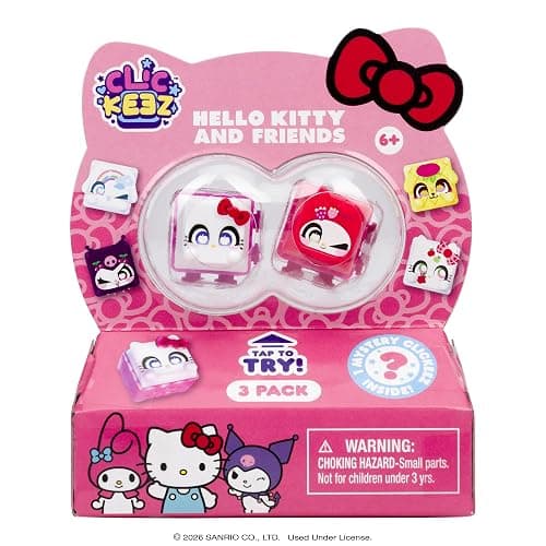Clickeez Series 1 Hello Kitty & Friends 3-Pack | 3 Collectible Character Keyboard Keys Click and Clack | Create Your Own Keychain | Ages 6+ - Image 1