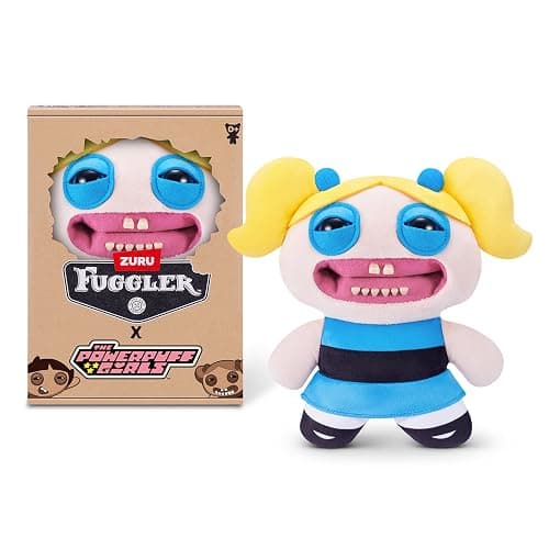 Fuggler Powerpuff Girls 9-Inch Plush Toy (Bubbles) by ZURU – Funny Ugly Monster Stuffed Animal with Human-Like Teeth, Collectible Plush for Kids, Tweens, Teens, Adults & Cartoon Fans - Image 1