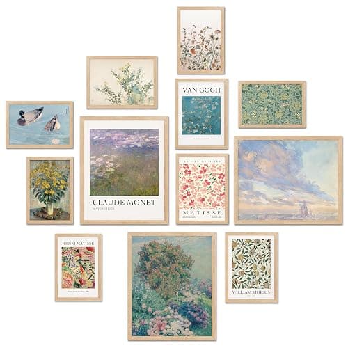 TwoDays Vintage Eclectic Wall Art Prints, Colorful Maximalist Room Decor Aesthetic, Famous Artist Painting Gallery Artwork Posters for Dorm. (Multi Sizes, 8" X 10" Largest, Set of 12, UNFRAMED) - Image 1