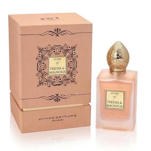 Prince Parfums Dubai - Story of Freesia Magnolia For Women - 3.4 Ounces - Extrait de Parfum - Delicate Bouquet of Freesia, Magnolia - Essence of Femininity & Beauty - Image 1