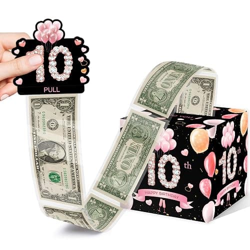 10th Birthday Surprise Gift, Happy Birthday Money Gift for Cash, 10th Birthday Gifts for Boys Girls, Birthday Party Decorations Supplies(with 35PCS Bags) - Image 1