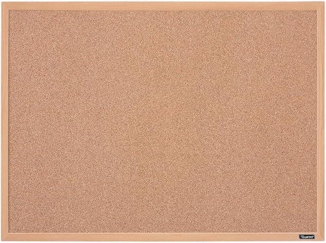 Quartet Natural Cork Bulletin Board, 23” x 17”, Wood Finish MDF Frame, Self-healing Cork (2642638034) - Image 1