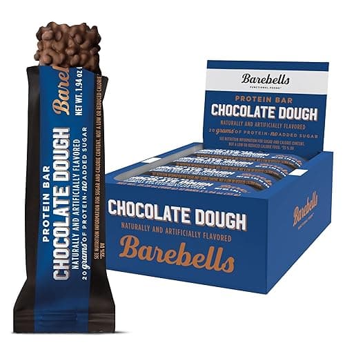 Barebells Protein Bars Chocolate Dough - 12 Count, 20g High Protein Treats - Chocolate Nutrition Bar with 1g Total Sugars - On-The-Go Breakfast or Post-Workout Snack - Image 1