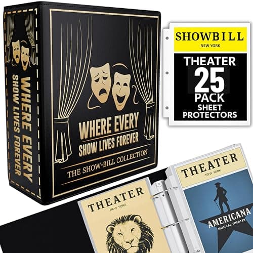 Broadway Playbill Binder with sleeves, Playbill Theater Holder & Showbill binder Organizer Album, Playbill Gifts for Women & Men, and Musical Theater Show Lovers, 25 protective sheets - Image 1