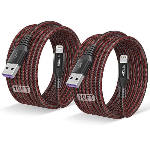 2Pack for iPhone Charger Cable 10 Ft,Long Lightning for Apple Charging Cord 10ft for iPhone 14/13/12/11 Pro/X/Xs Max/XR/8 Plus/7/6/5/SE,for IPad USB Charge Wire 10 Foot - Image 1