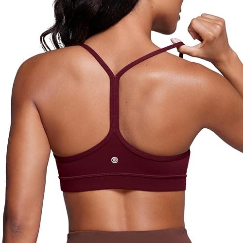 CRZ YOGA Butterluxe Y Back Sports Bras for Women - Padded Racerback Low Impact Spaghetti Thin Strap Workout Yoga Top - Image 1