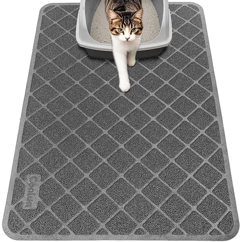 Conlun Cat Litter Mat Litter Trapping Mat, 24" x 17" Premium Durable PVC Grid Mesh with Scatter Control, Non-slip, Less Waste Cat Litter Box Mat, Soft on Kitty’s Paws, Urine Waterproof - Image 1