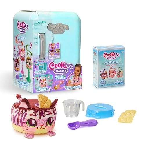 Cookeez Makery Freezy Cakez. Mix & Decorate Your Plush Best Friend! Place Your Cake Mix in The Freeze and Be Amazed When A Scented, Shivering, Interactive Plush Friend Comes Out. Styles May Vary - Image 1