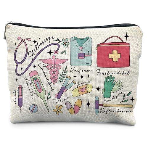 KBRCT Medical Assistant Accessories Makeup Bag for Women, Medical Assistants Week Appreciation Gifts, Nurse Gifts Cosmetic Bag for Purse, Nursing Stuff Makeup Zipper Pouch - Image 1
