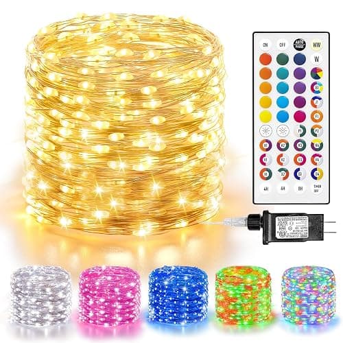 LitHome Led Christmas Fairy Lights Plug in, 200LED 66FT Color Changing Fairy Lights with Remote, 9 Modes Led Christmas Lights Indoor, Easter Pastel Fairy String Lights Twinkle for Party Easter Decor - Image 1