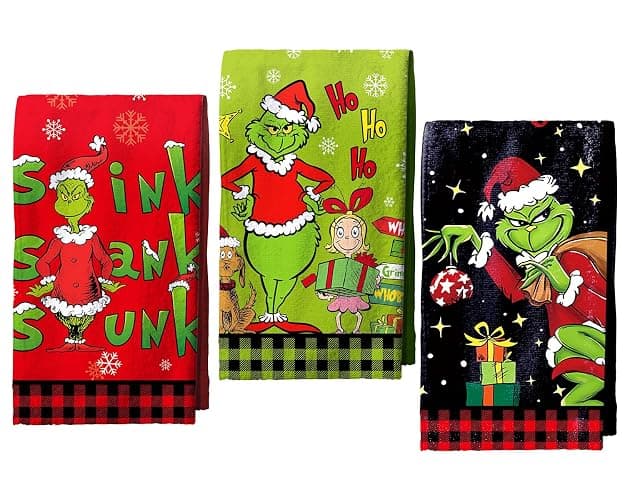 GEELION Christmas Hand Towels Set of 3 – 18 x 26 Inches, Soft & Funny Holiday Towels for Kitchen Bathroom, Great for Christmas Decor, Gifts for Women, Friends, Hostess - Image 1