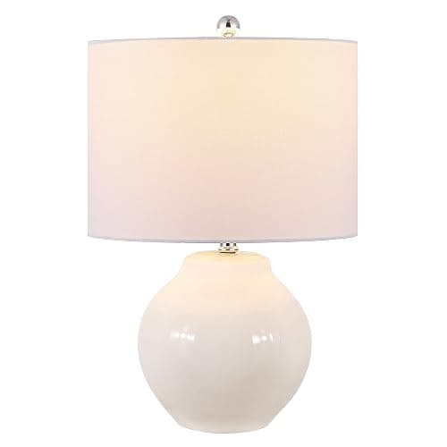 SAFAVIEH Lighting Collection Zaid Modern Ivory Ceramic 22-inch Bedroom Living Room Home Office Desk Nightstand Table Lamp (LED Bulb Included) - Image 1