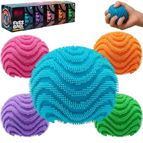 Fuzz Ball Squishy, Stress Balls for Adults Slow Rise Squishies Soft Sensory Squeeze Super Solid Squish Soft Moldable Fidgets Squishy Relief Fidget Sensory for Anxiety Calming (Blue, One Piece) - Image 1
