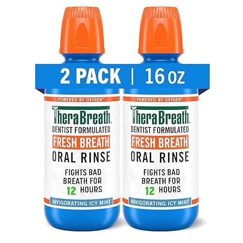 TheraBreath Fresh Breath Mouthwash, Icy Mint Flavor, Alcohol-Free, 16 Fl Oz (Pack of 2) - 16 Fl Oz (Pack of 2) - Image 1