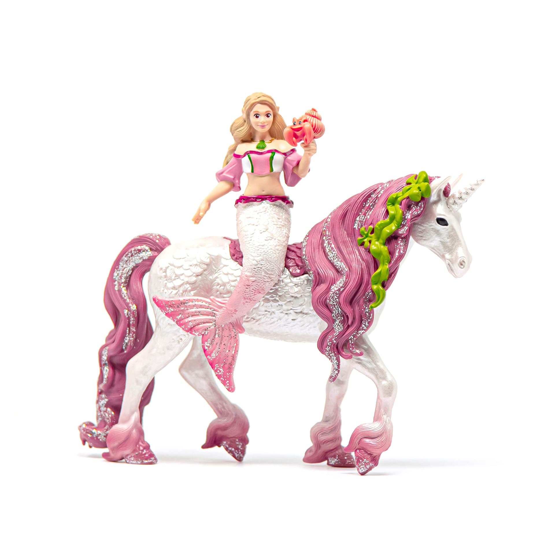 schleich Bayala 70593 Mermaid Feya and Underwater Unicorn - 3-Piece Play Set - Glitter and Unicorn - Movable Figures with Accessories - Unicorn Figures from 5 Years - Image 1