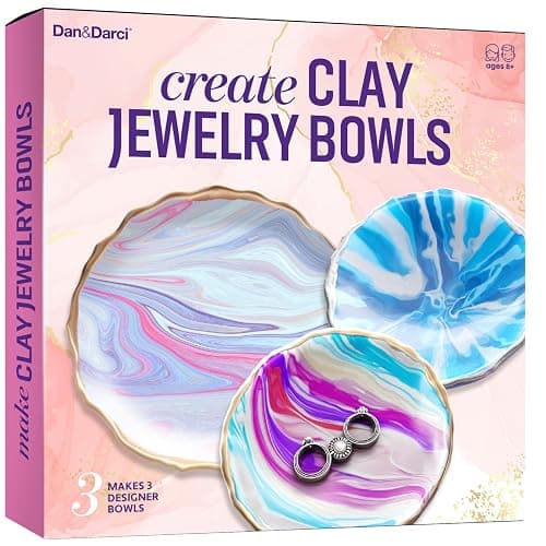 Dan&Darci Craft 'n Clay - Jewelry Dish Making Kit for Kids Ages 8-14 Year Old - Best DIY Arts & Crafts Kits - Birthday Gifts - Creative Toys for Preteen & Teenagers - Girl Birthday Gift Ideas - Image 1