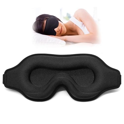 Sleep Eye Mask for Men Women, Lash Extensions 3D Sleeping Mask for Side Sleeper, Blackout Night Blindfold Eye Shade Cover for Travel (Black) - Image 1